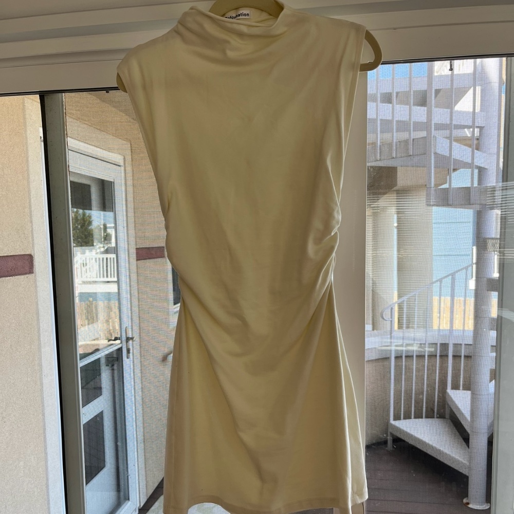 Reformation Alden Knit Dress in Ivory Size M